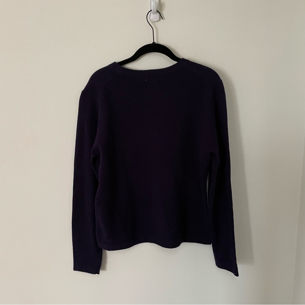 Sundance Lambswool Star Print Navy Crewneck Sweater Medium - Picture 4 of 4